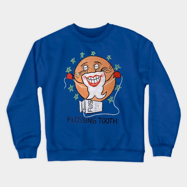 Flossing Teeth Crewneck Sweatshirt by Anthony R Falbo